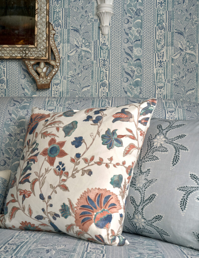 Meredith Ellis Textiles Rayen design on pillow. (photo by Nathan Schroder)