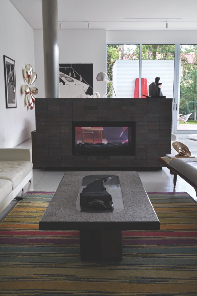 Jesús Moroles’ Playscales table, Missoni rug.  (Photo by Pär Bengtsson)