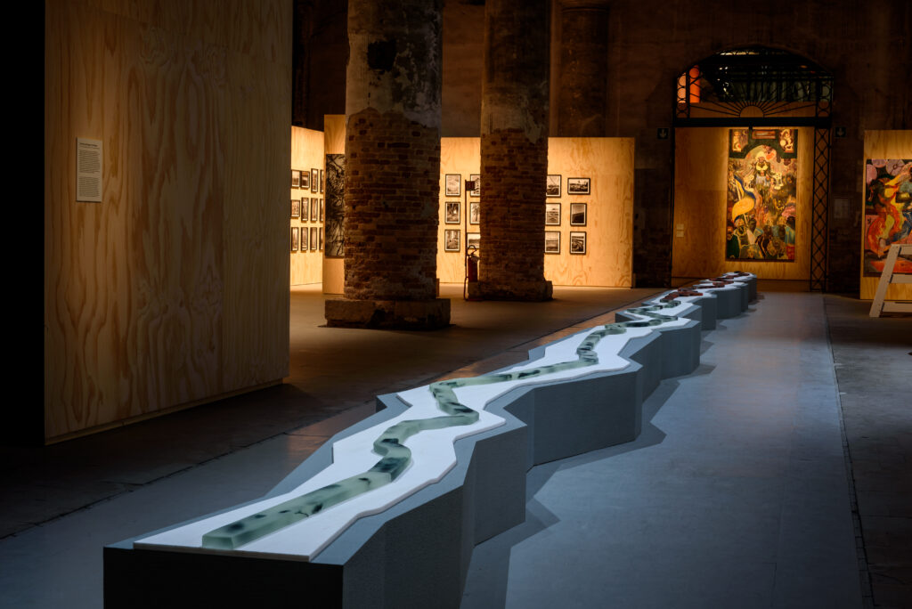 Otobong Nkanga's "Veins Aligned," 2019. This installation appeared at the 2019 Venice Biennale. (Photo by Andrea Avezzu. Courtesy Nasher Sculpture Center)