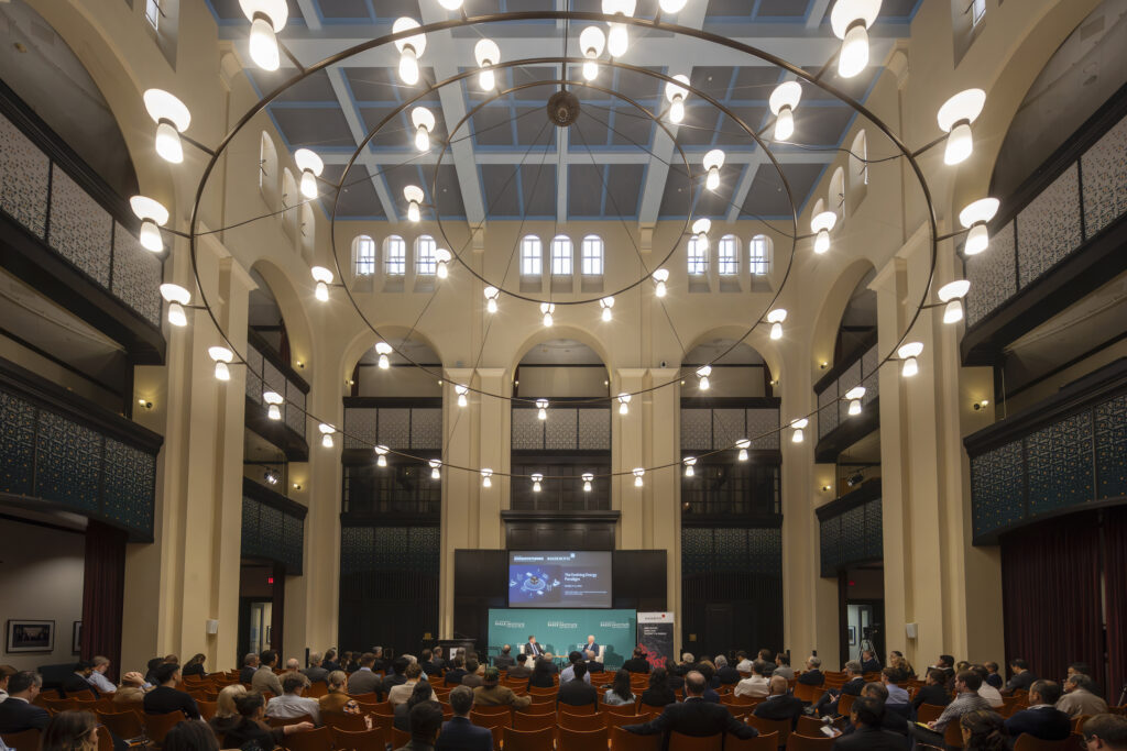 Vaccine champion Dr. Peter Hotez is interviewed by Lisa Gray in a program at  Rice University's Baker Institute for Public Policy which celebrates its 30th anniversary on October 26. (Photo courtesy of Rice University's Baker Institute for Public Policy)