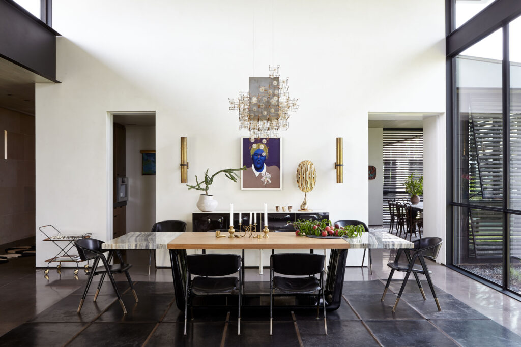 Dining room of Sara story's Hill Country ranch house. (Photo by Joshua McHugh)