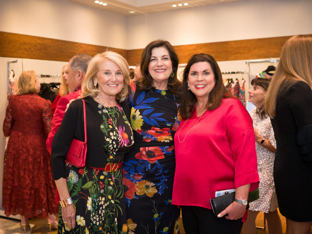 Denise Monteleone, Ellie Francisco, Lesha Elsenbrook at the Elizabeth Anthony Go Red for Women fashion event. (Photo by Daniel Ortiz)
