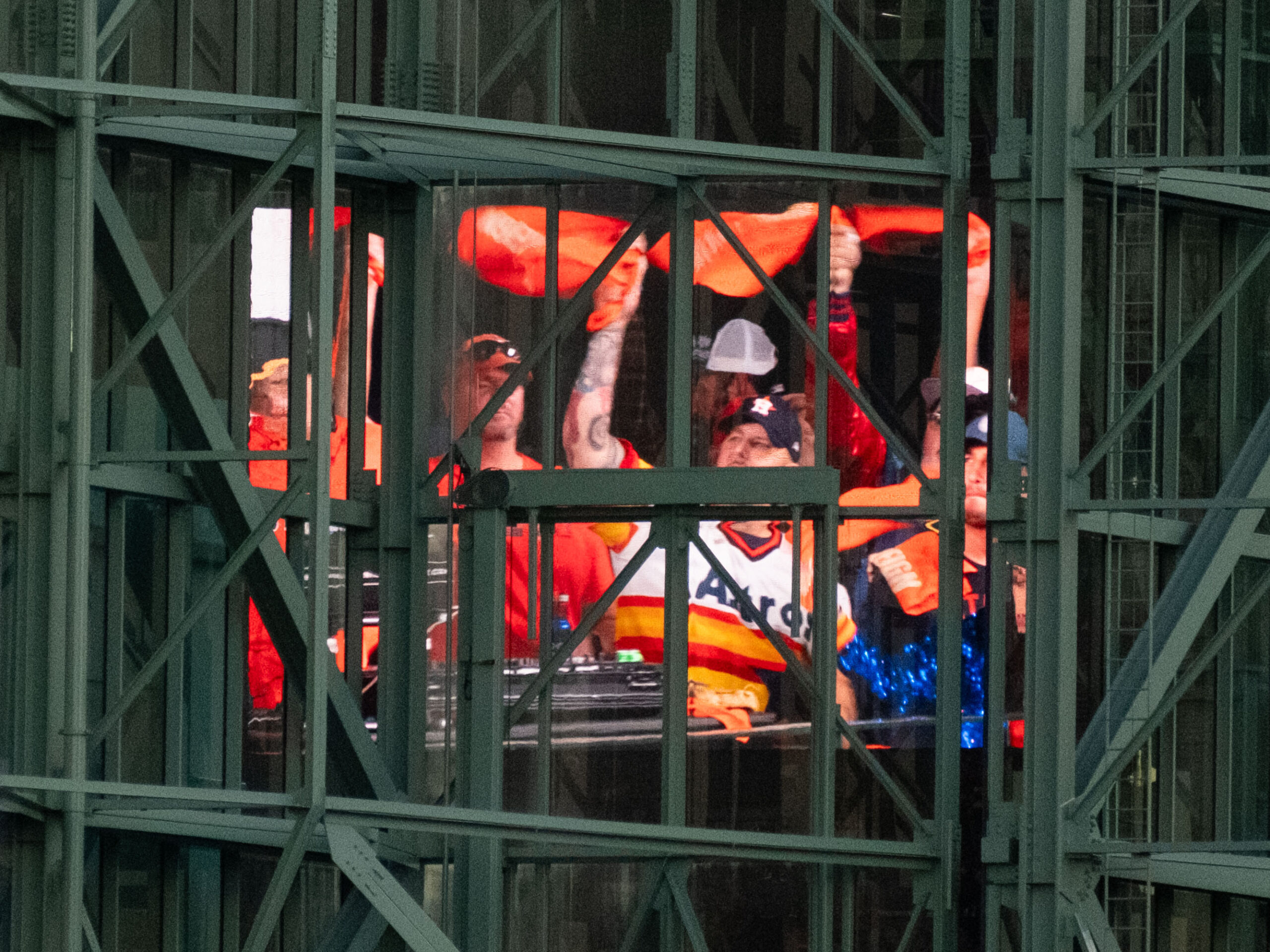 Fans showed their emotions as the Texas Rangers beat the Houston Astros 5-4 and lead the American League Championship Series two games to none at Minute Maid Park