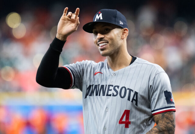 Carlos Correa didn't mind the boos, he still had fun in his playoff return to Houston. (Photo by F. Carter Smith)