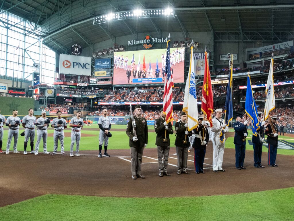 There is nothing like the pageantry of a playoff game at Minute Maid Park. (Photo by F. Carter Smith)