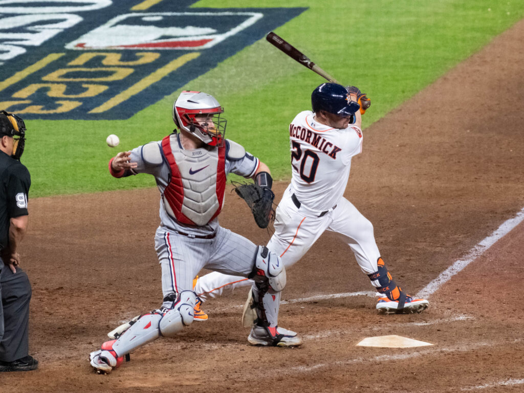 Chas McCormick and many of the Astros hitters looked a little off balance against the Twins. (Photo by F. Carter Smith)