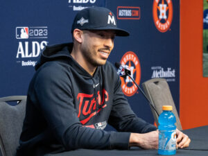 Both the Astros and Twins worked out and met with the media at Minute Maid Park before the start of the American League Divisional Series