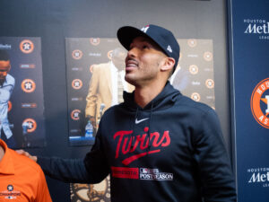 Both the Astros and Twins worked out and met with the media at Minute Maid Park before the start of the American League Divisional Series