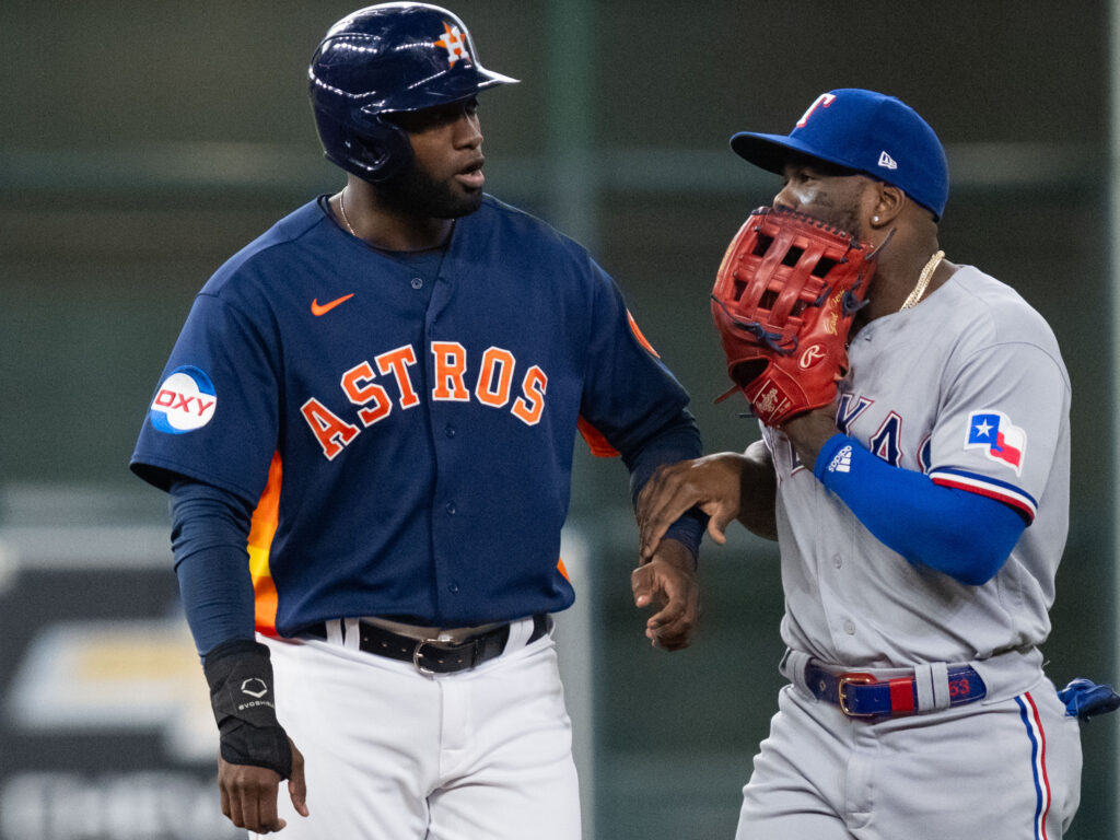 Houston Astro Yordan Alvarez and Texas Ranger Aldois Garcia bring plenty of power to this ALCS matchup. (Photo by F. Carter Smith)