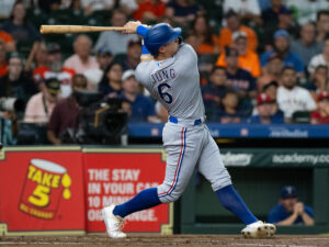Houston Astros beat theTexas Rangers 10-9 as Chas McCormick drove in a career-high six runs, including a game-tying homer in the seventh inning off Aroldis Chapman, and a walk-off single by rookie Yainer Diaz in the ninth, Monday night at Minute Maid Park