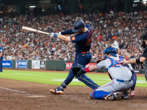 Houston Astros beat theTexas Rangers 10-9 as Chas McCormick drove in a career-high six runs, including a game-tying homer in the seventh inning off Aroldis Chapman, and a walk-off single by rookie Yainer Diaz in the ninth, Monday night at Minute Maid Park