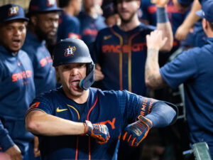 Houston Astros beat theTexas Rangers 10-9 as Chas McCormick drove in a career-high six runs, including a game-tying homer in the seventh inning off Aroldis Chapman, and a walk-off single by rookie Yainer Diaz in the ninth, Monday night at Minute Maid Park