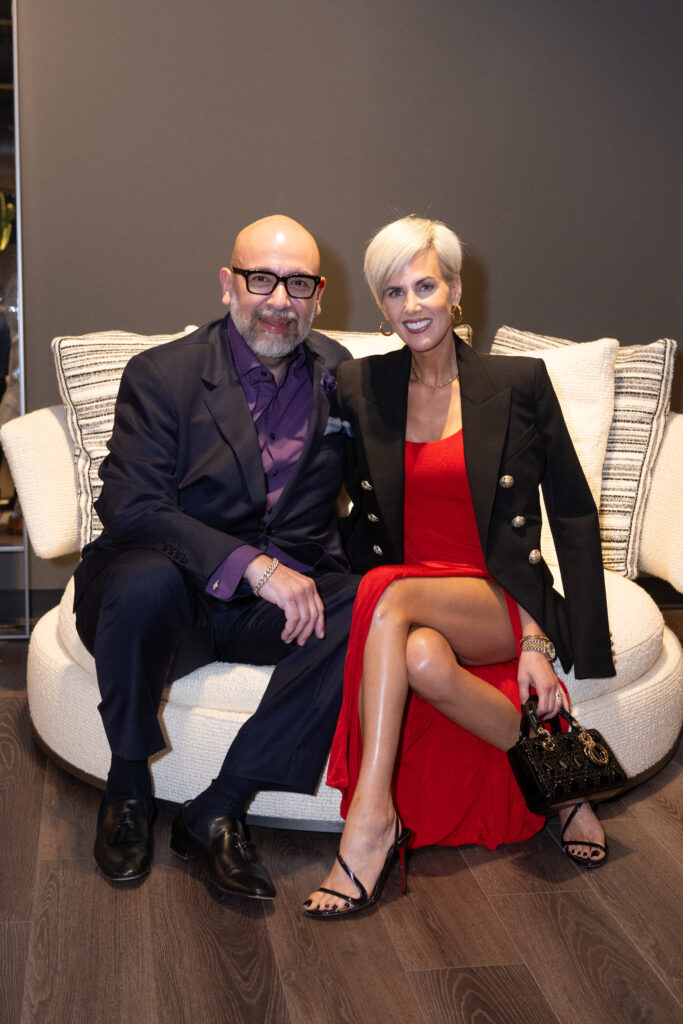 Art Chavez, Carly Standley at BeDESIGN's 10th anniversary celebrating the grand opening of the final phase of the 20,000 square foot showroom. (Photo by Wilson Parish)