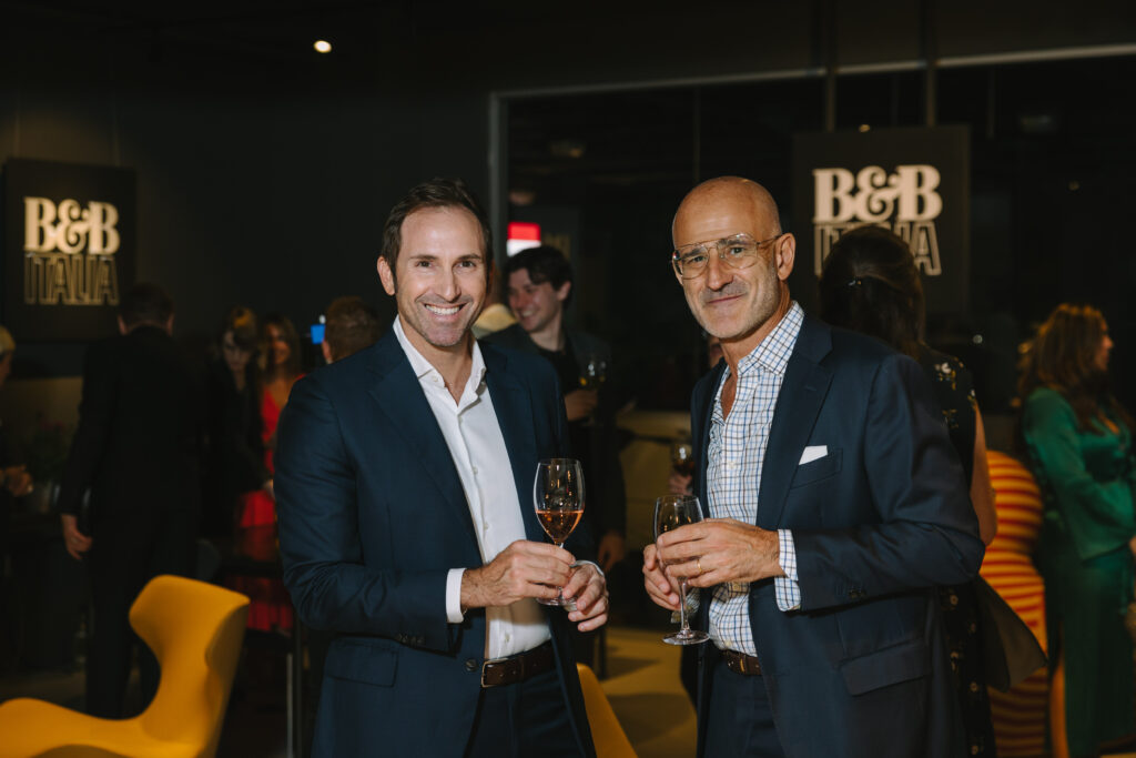 Giacomo Rossi and Angelo Antenucci  at BeDESIGN's 10th anniversary celebrating the grand opening of the final phase of the 20,000 square foot showroom. (Photo by Johnny Than)