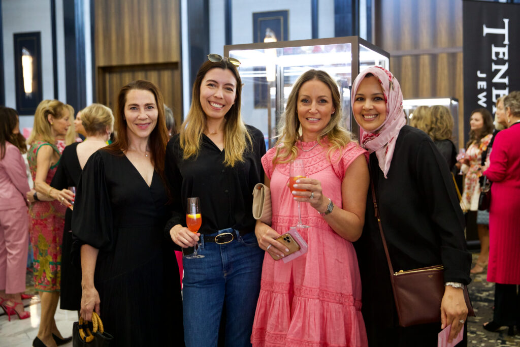 Bethann Fair, Kayla Chang Calk, Cristiana Secrest, Sobat Khawaja at Memorial Hermann Foundation's annual Razzle Dazzle luncheon at the Post Oak Hotel (Photo by Priscilla Dickson)