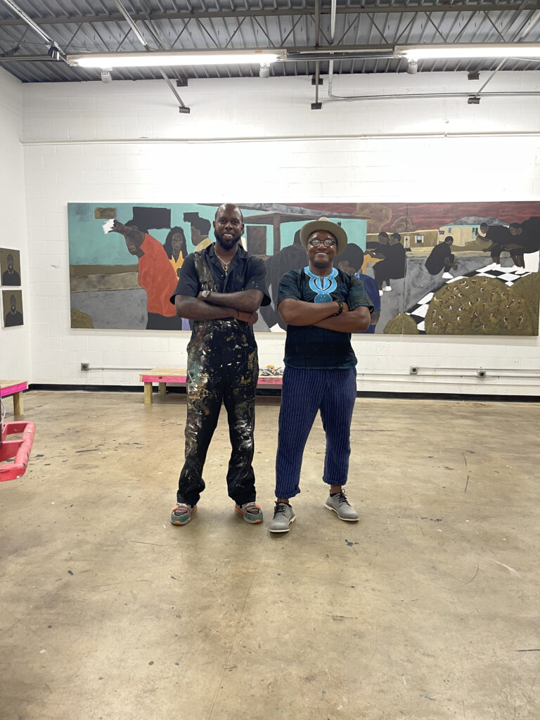 Artist Jammie Holmes and curator, writer and artist Christopher Blay, who interviewed Holmes for ARTnews in 2021, are both rising stars in the art world.(Courtesy Jammie Holmes)