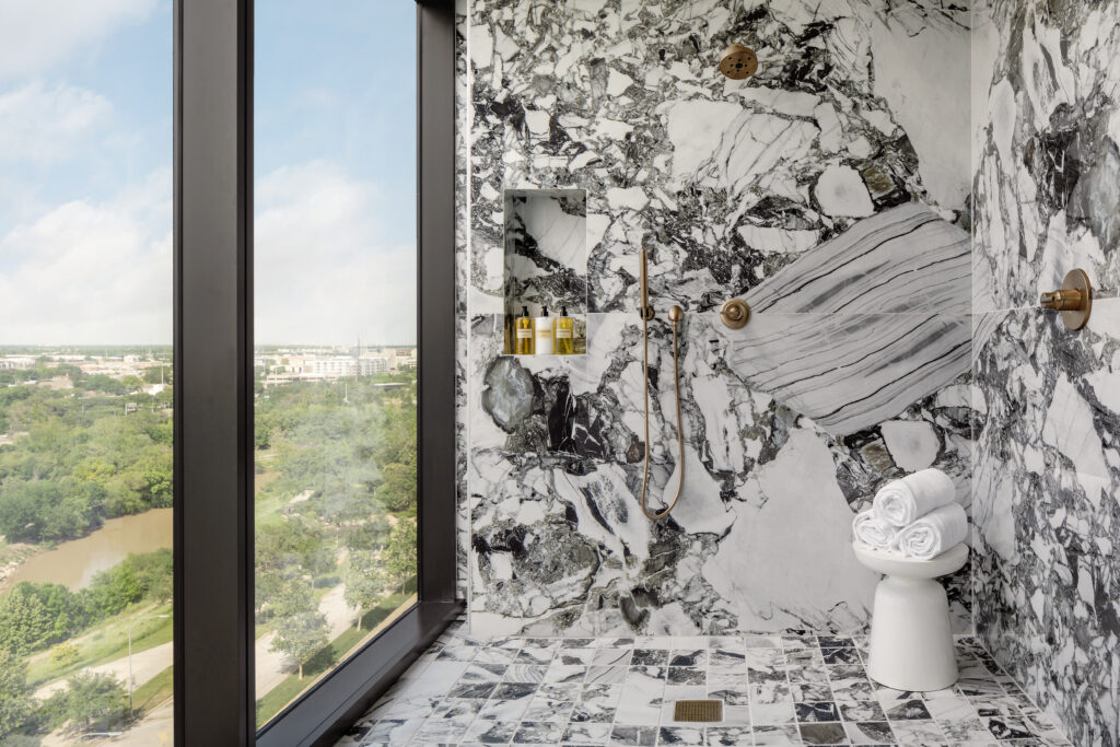 Close up of the Skyline Suite bathroom, one of 34 suites in the Thompson Houston set to open December 21.  (Photo by Thompson Houston)