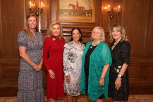 Crissy Perham, Everson Walls Legacy Award; Nancy Greenbach, President; Venise Stuart, Luncheon Chair; Charlotte Kimberlin, Sue Goodnight Service Award; Cindy Feld, Honorary Chair (Photo by Thomas Garza and Rob Wythe/Wythe Portrait Studio)