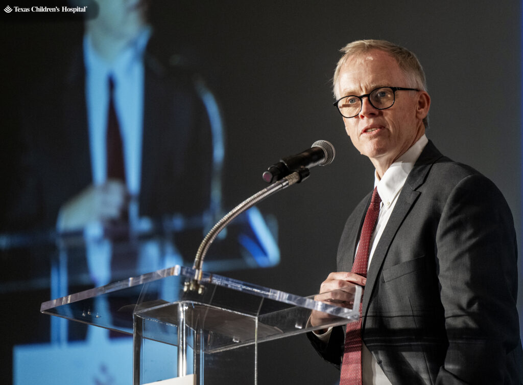 Dr. Will Parsons, deputy director of Texas Children's Cancer and Hematology Center, at the 12th annual Salute to Champions luncheon. (Photo by Texas Children's Hospital)