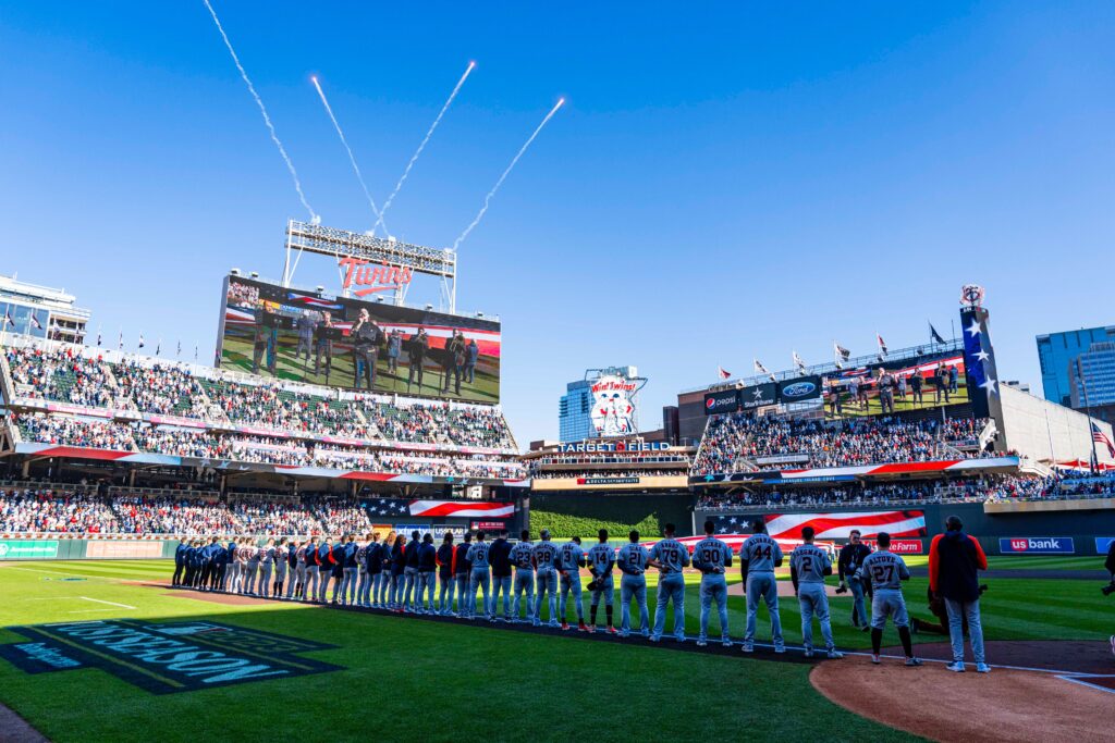 There is nothing like an MLB playoff game. Target Field certainly brought the pomp and circumstance. And the Astros brought the big game chops. (@HoustonAstros)