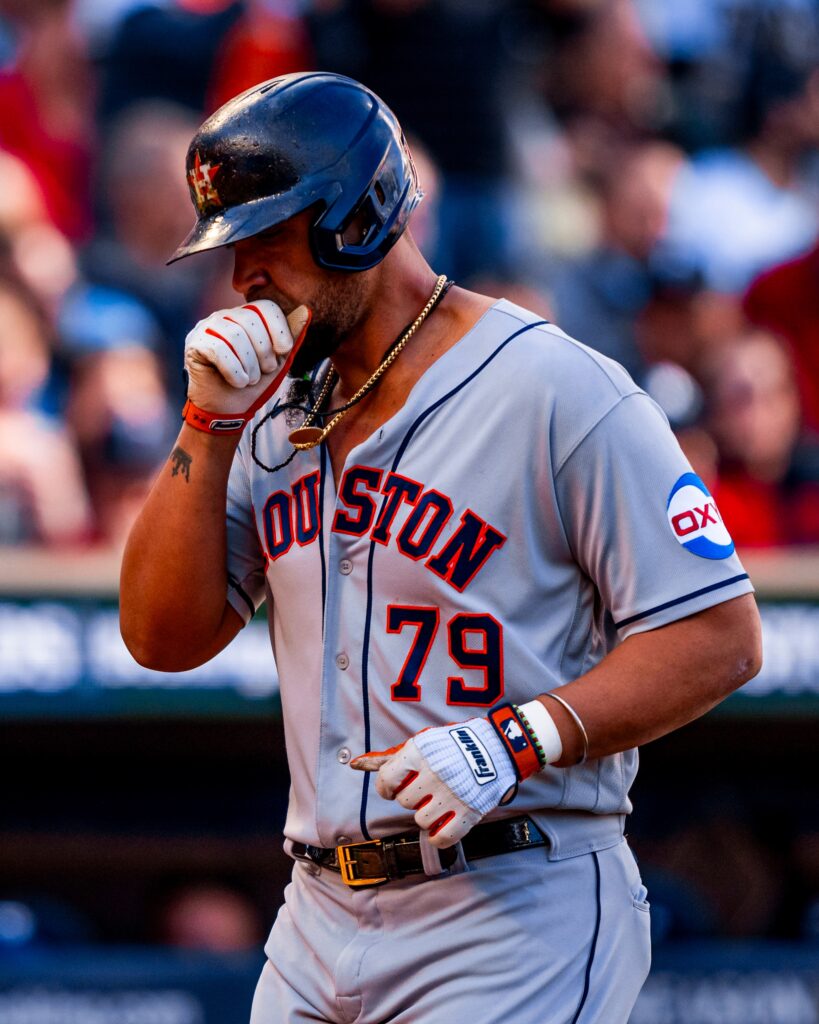 Jose Abreu came up with the big playoff home run swing for the Astros. (@HoustonAstros)