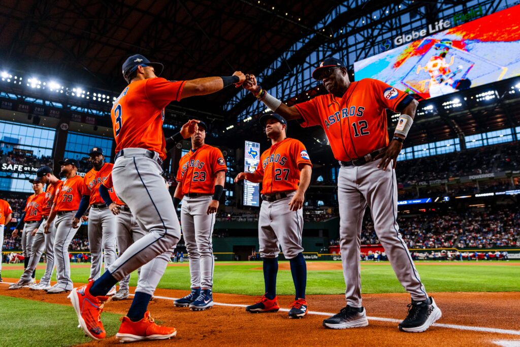 The Houston Astros came into Globe Life Field ready to play in this American League Championship Series with the Texas Rangers. (@astros)