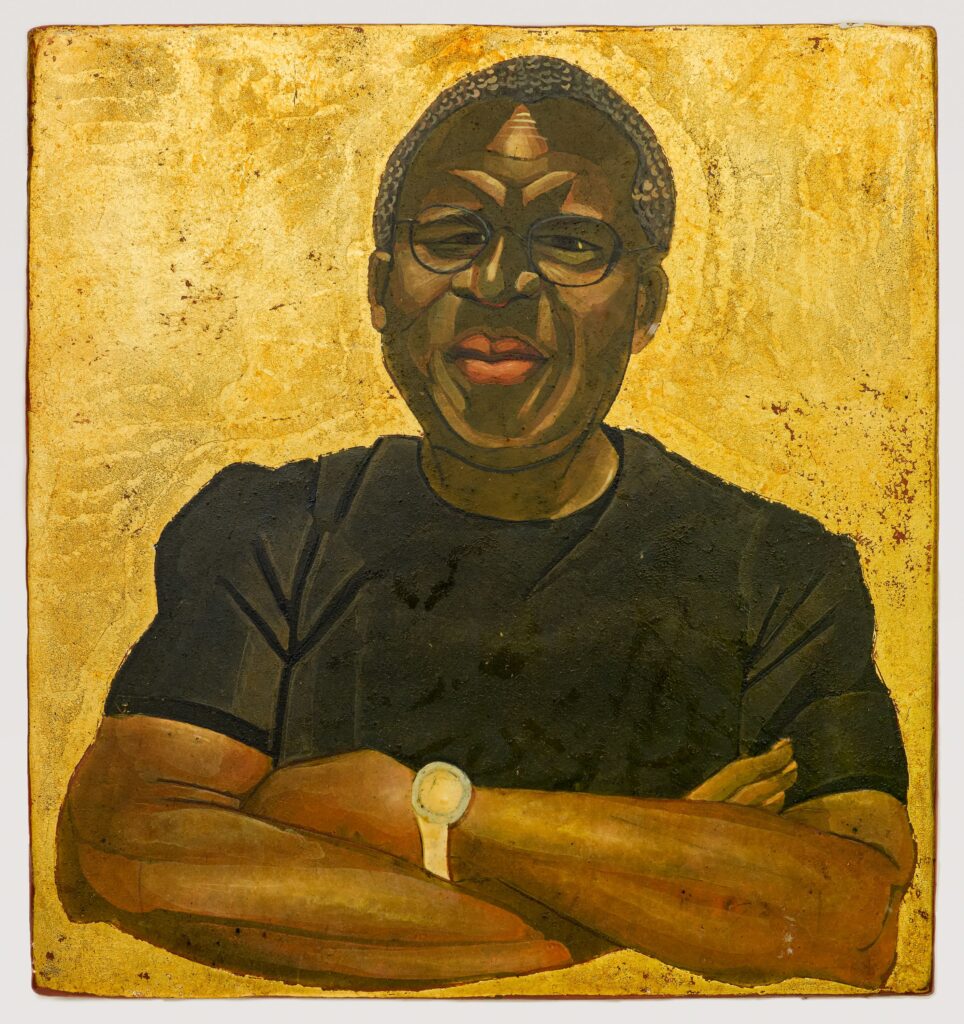 Nestor Topchy's "Iconic Portrait Strand (George Smith),"
2008-2023. (Photo by Caroline Philippone. Courtesy Nestor Topchy and The Menil Collection)