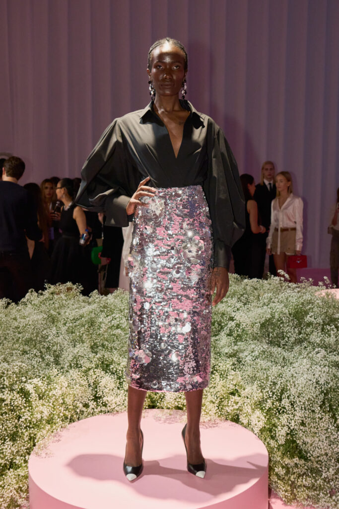 Wes Gordon, creative director of Carolina Herrera, claimed this sequin number was a favorite among the new collection. (Photo by Dubai Fashion Week )