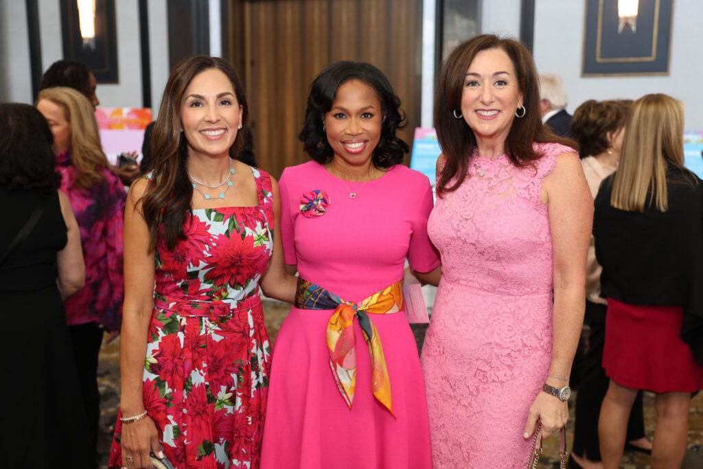 Julie Chen, Roslyn Bazzelle Mitchell, Amalia Stanton at Memorial Hermann Foundation's annual Razzle Dazzle luncheon at the Post Oak Hotel (Photo by Priscilla Dickson) 