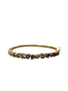 La Vie Style House, The Woods Fine Jewelry – Multi Gemstone Oval Shaped Bangle