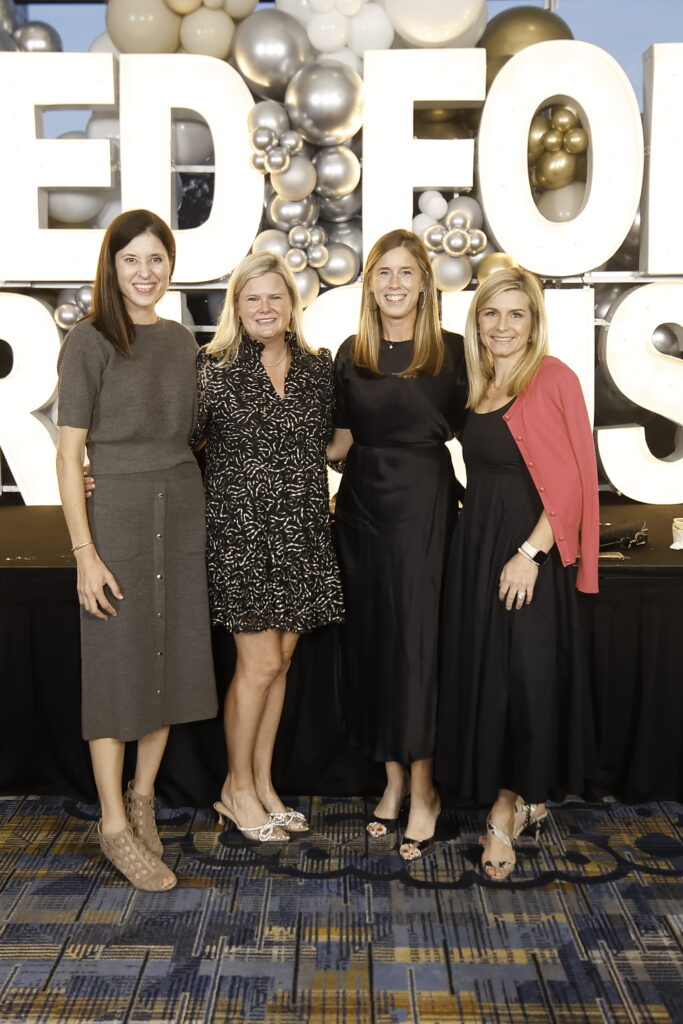 Lauren Rhea, Cabell Wood, Kelly Canova, Diana Bridger at the Crime Stoppers 'Leading the Way to a Safer Houston' dinner (Photo by Quy Tran)