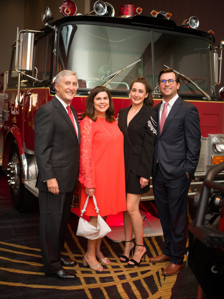 Tom & Lesha Elsenbrook, Elyse & Drew Tolson at the 'Red Hot Gala' benefitting the Houston Firefighters Foundation. (Photo by Daniel Ortiz)