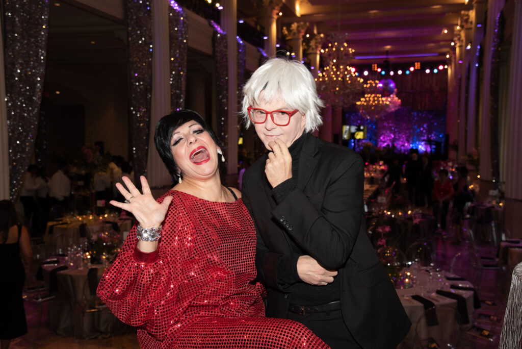 'Liza Minneli,' 'Andy Warhol' at the Children's Museum Houston 'A Night at Studio 54' gala 2023, held at Corinthian Houston. (Photo by Alexander's Fine Portrait Design)