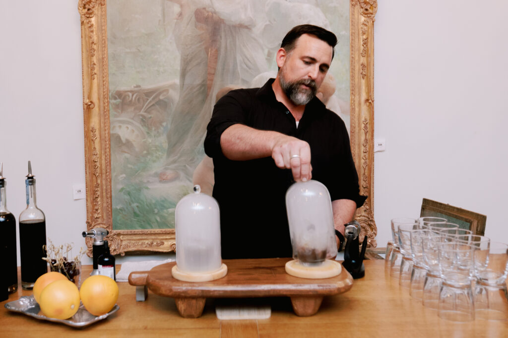 A smokey, specialty drink served at the NOAG Versailles-inspired dinner party.