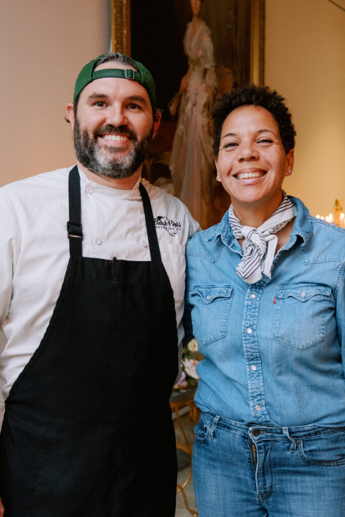 James Beard award winning chef Nina Compton and guest chef who prepared the French-inspired dinner at the NOAG Marie Antoinette-inspired dinner evening. 