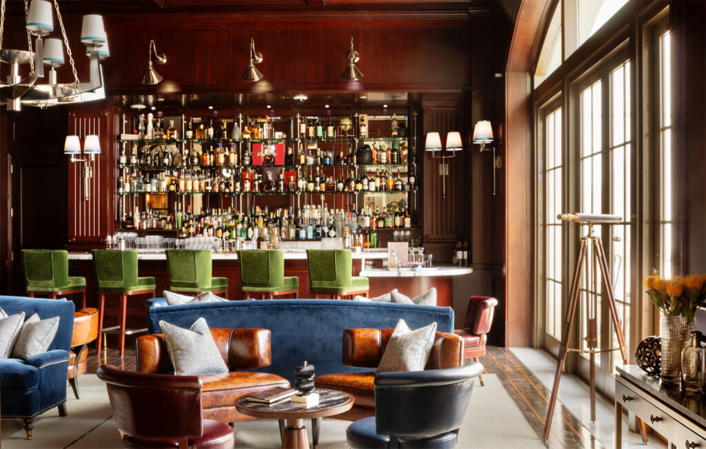 Manor Bar at Rosewood Baha Mar is a sultry spot evoking the luxury hospitality of the property.