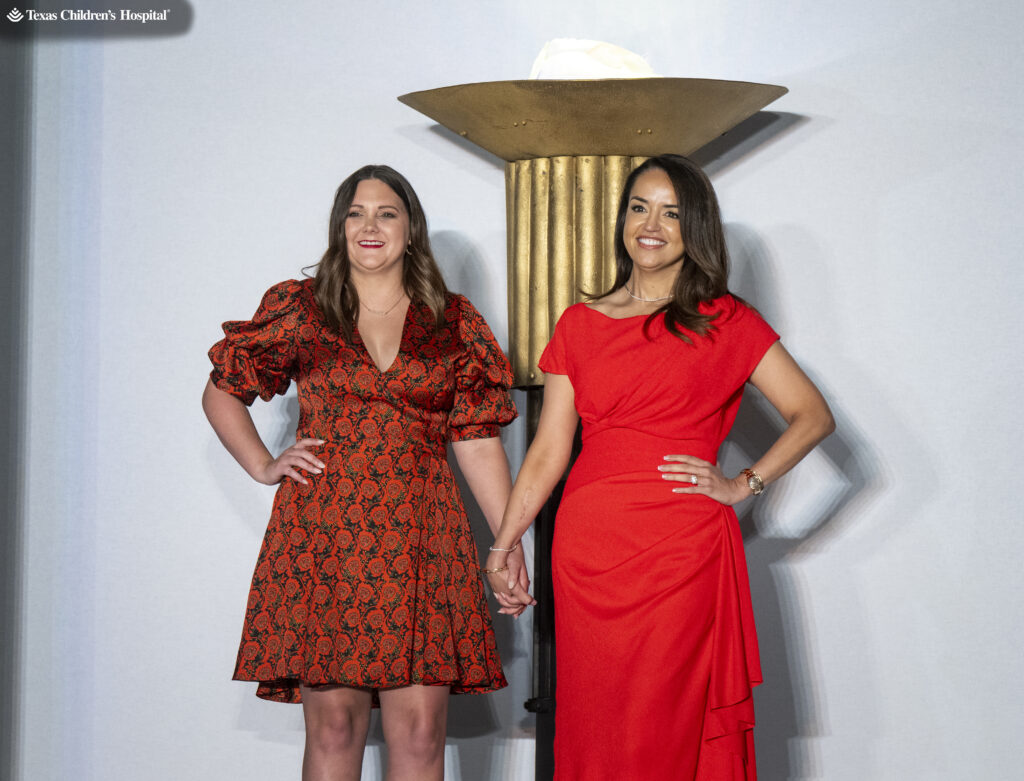 Patient Champion Presley with Maria Moncada Alaoui at the 12th annual fundraiser for Texas Children's Cancer and Hematology Center.  (Photo by Texas Children's Hospital)
