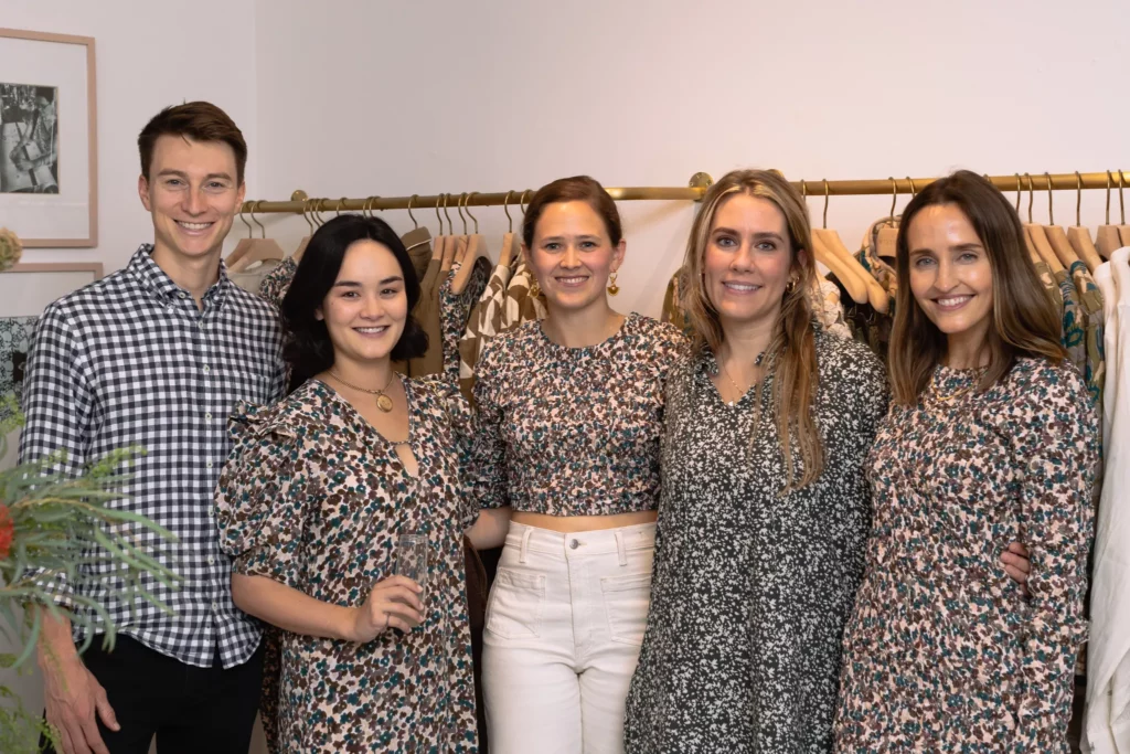 Neilson Powless, Frances Powless, Margaret Mohn, Sydney Collie, Katie McClure at the grand opening fête for Sixteen Ten where Freya hats and Mirth caftans share boutique space. (Photo by Alex Wu)