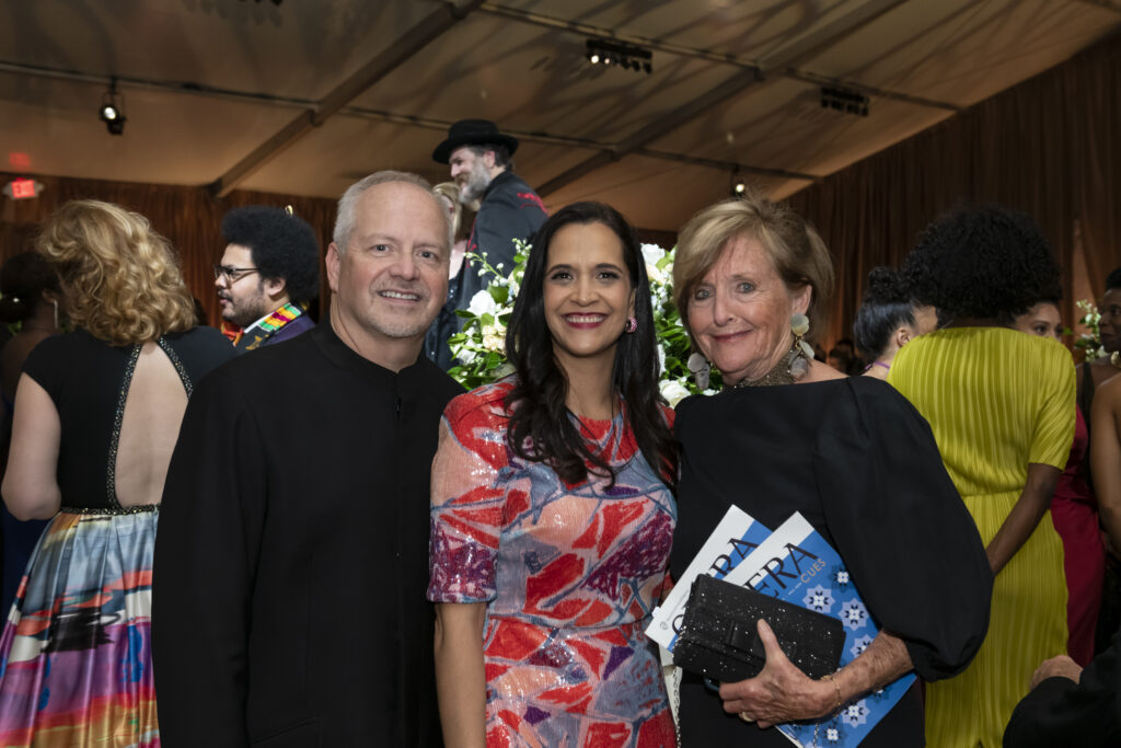 Patrick Summers, Khori Dastoor, Frederica von Stade at the black-tie dinner following Houston Grand Opera's world premiere. 