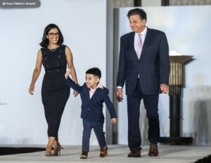 Rania and Ramy Mankarious with Patient Champion Arian (Photo by Texas Children's Hospital)