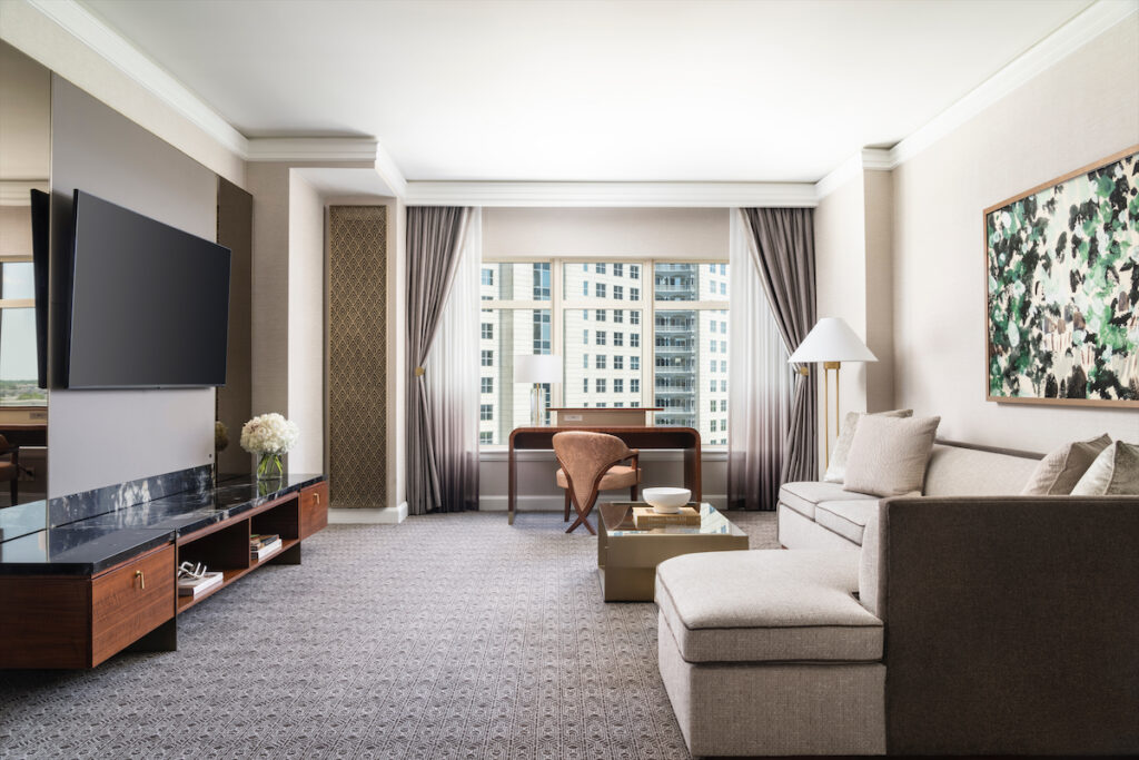 The living area of a Deluxe Suite. (Photo by Ritz-Carlton, Dallas)
