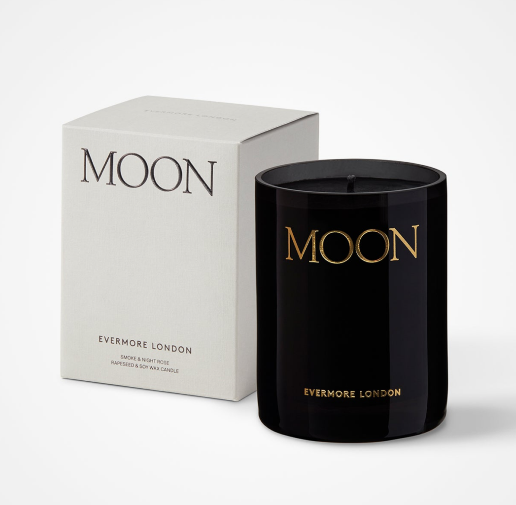 Evermore's Moon Smoke + Night Rose Candle, $82, available at theconservatorynyc.com and The Conservatory Highland Park Village.