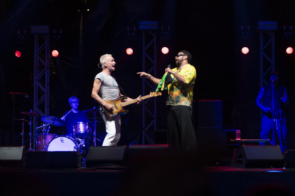 A kickoff concert with Sting brought surprise performer Shaggy to the stage. 