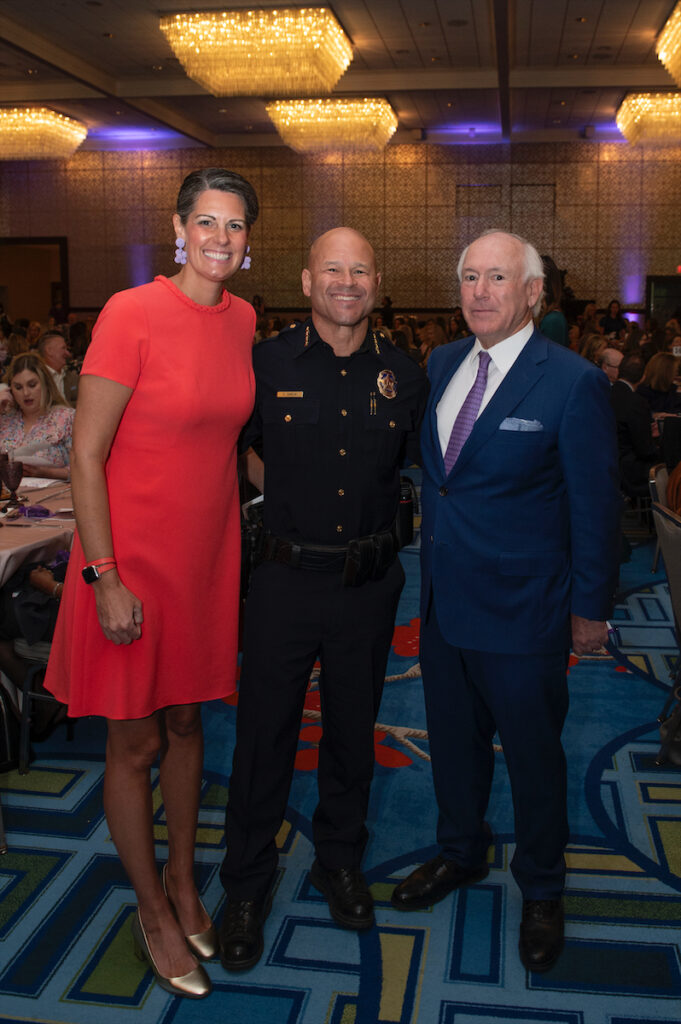 The Family Place CEO Mimi Sterling, Legislative Impact Award recipient DPD Chief Eddie Garcia and board chair Harold Ginsburg (Photo by Tamytha Cameron and Kelly Alexander)