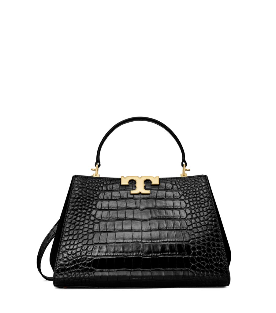 Tory Burch’s Eleanor Croc-Embossed Satchel will take any outfit to the next level with its clean lines and superior craftsmanship.