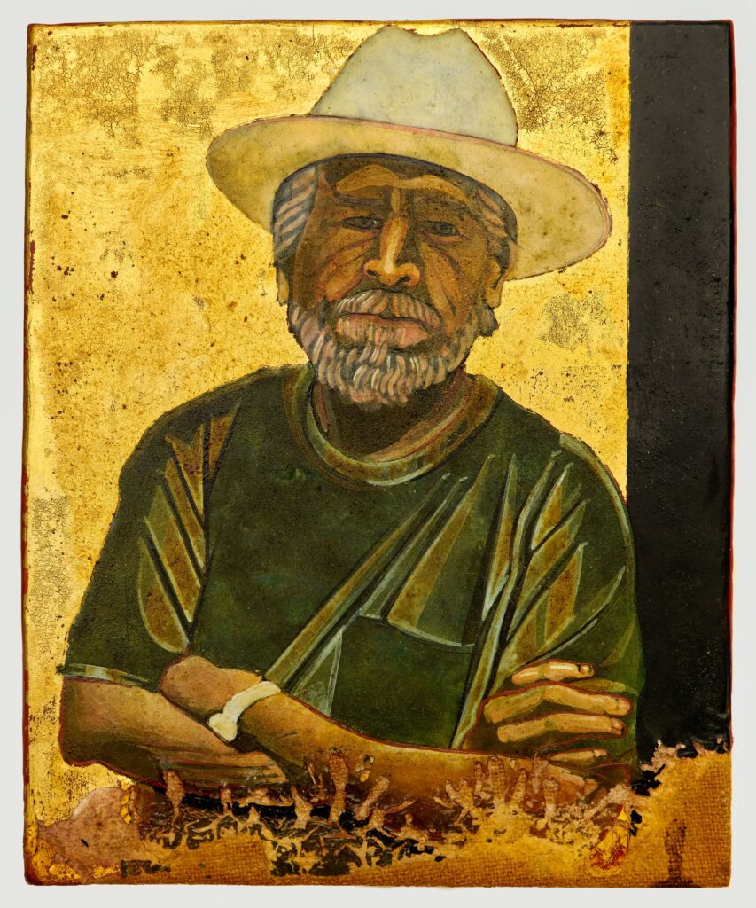 Nestor Topchy's "Iconic Portrait Strand (Wayne Gilbert),"
2008-2023. (Photo by Caroline Philippone. Courtesy Nestor Topchy and The Menil Collection)