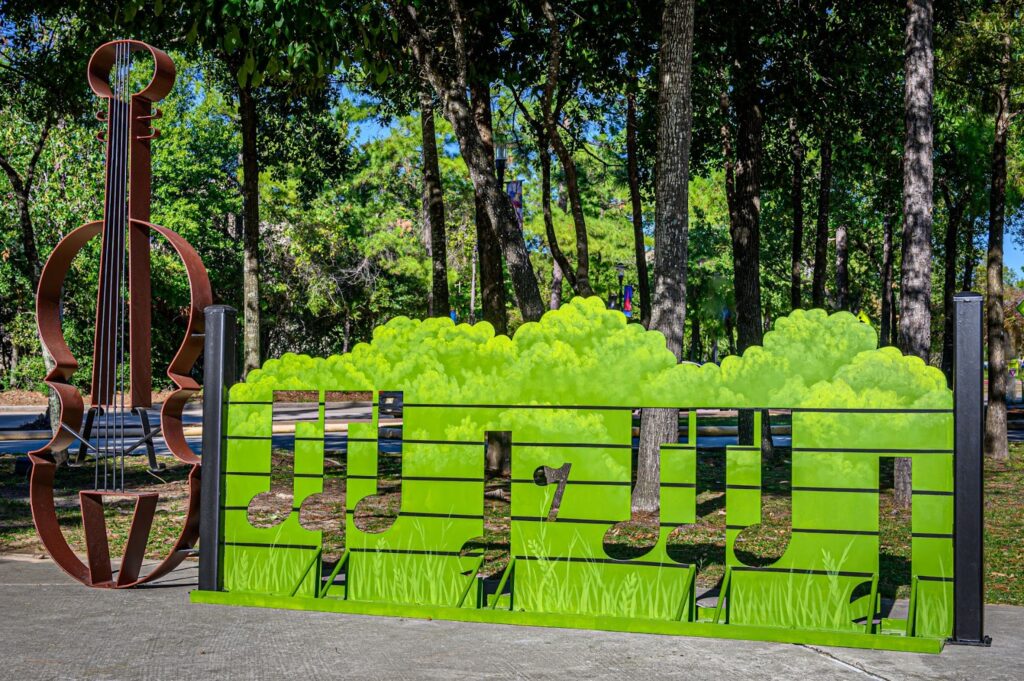 The 5th Symphony Hedge bike rack is at The Pavilion, and was created by Caroline Gonzalez. (Photo by Joan Tilton)