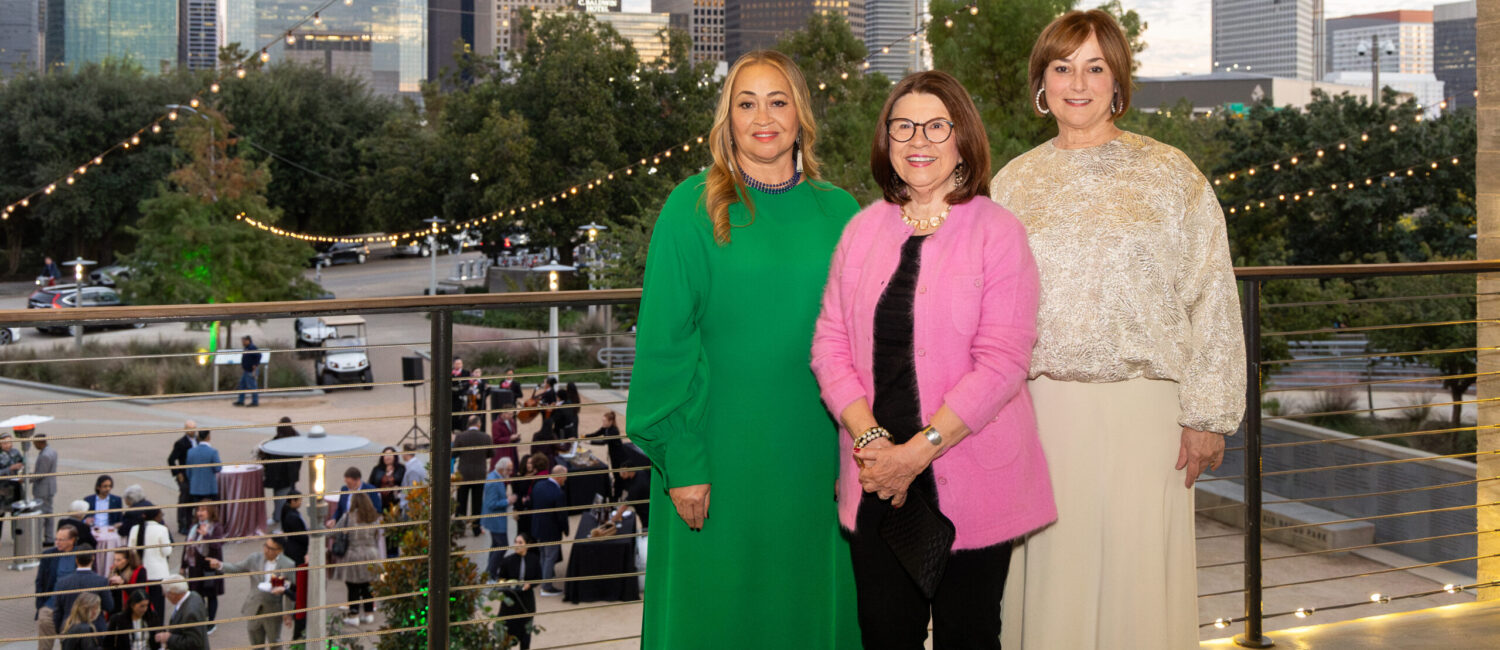Buffalo Bayou Partnership Gala 'Branching Out Along Buffalo Bayou' chairs Gaynell Floyd Drexler and Leigh Smith flank Buffalo Bayou Partnership president Anne Olson. (Photo by Lawrence Elizabeth Knox)