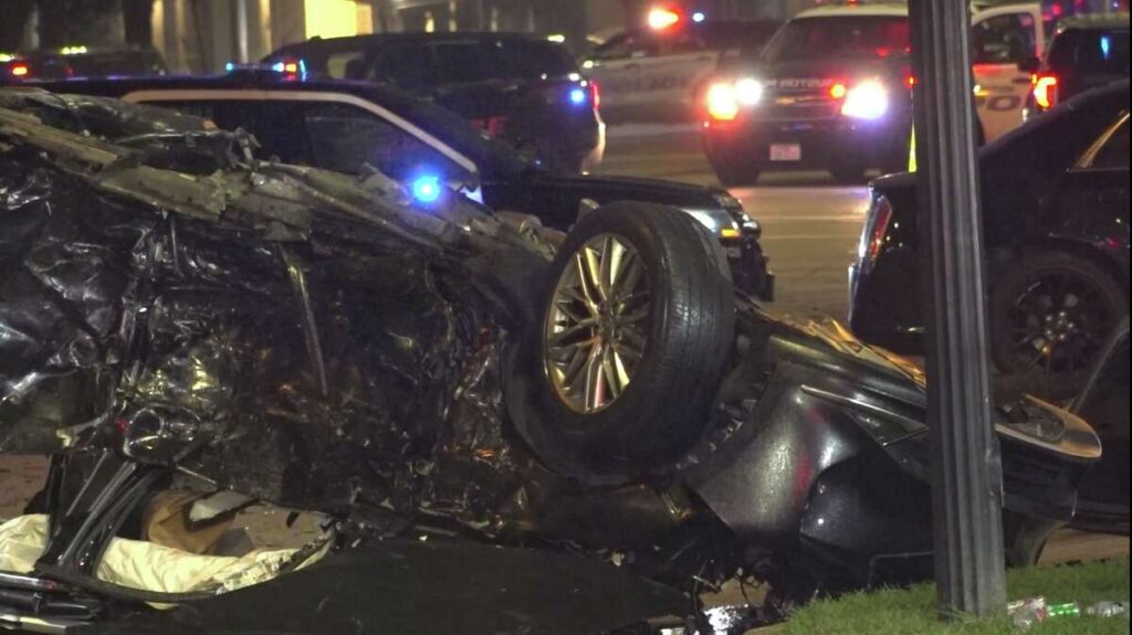This horrific car crash in downtown Houston killed six people, including three former UH football players. (OnScene.TV)
