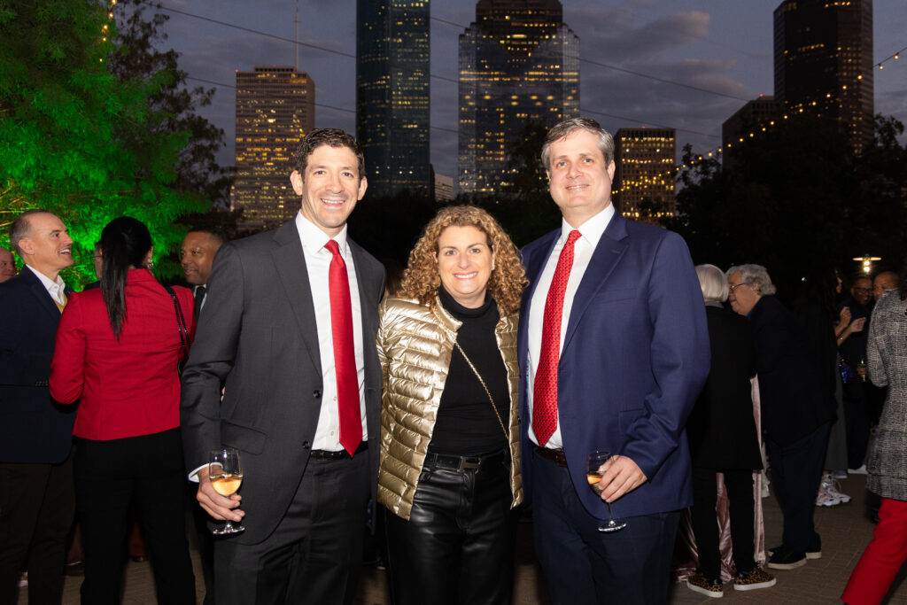 Andrew Ziccardi, Michele Marvin, David Heaney at the Buffalo Bayou Partnership gala (Photo by Lawrence Elizabeth Knox)